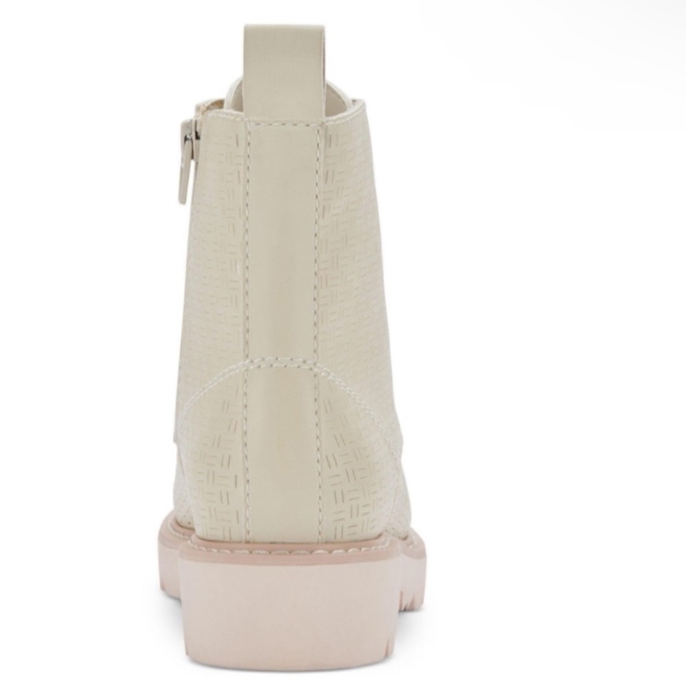 NWT Dolce Vita Piker Ivory Perforated Combat Boots - Picture 4 of 13